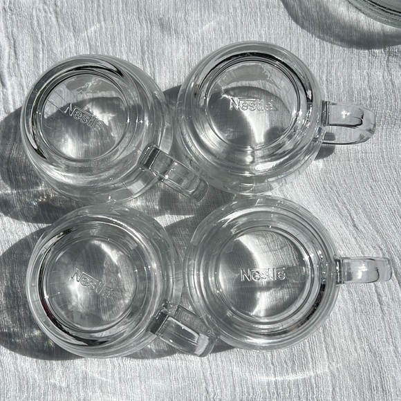 Vintage Globe Mug Set of 4 / Glass Coffee Cups / Nestle.💓 - Picture 14 of 17